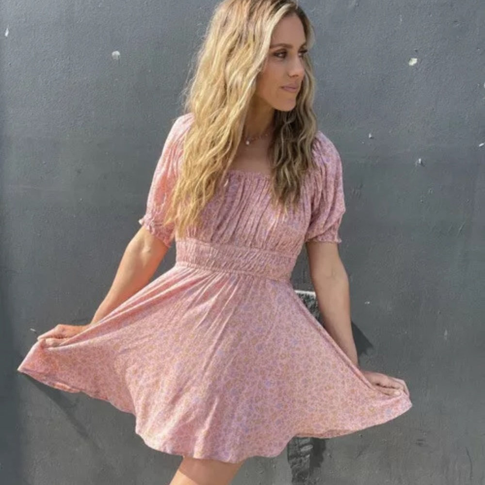 Spell Pink Floral Mini Dress - Picture 7 of 9